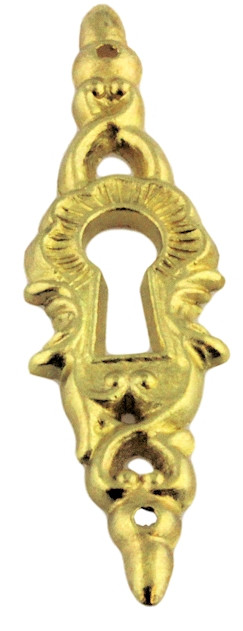 Restoration Brass Keyhole Escutcheon Plate Vertical 27/16"