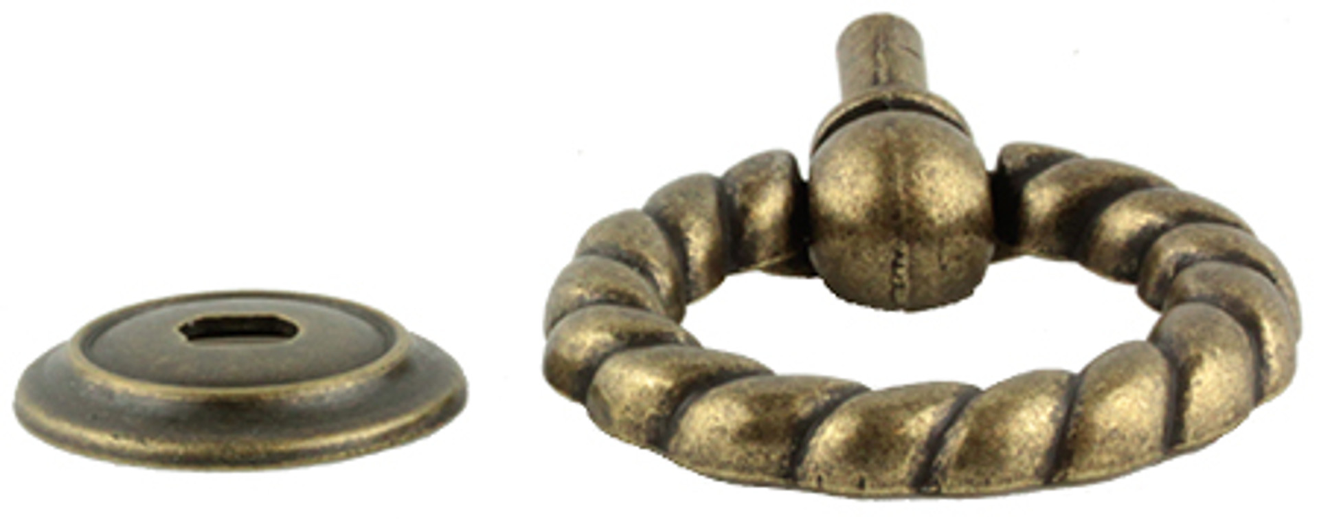 21/4" Large Ring Pull Antique Brass D. Lawless Hardware