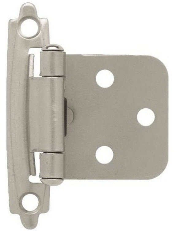 Pair 1/4" Overlay Satin Nickel Hinge SemiWrap Self Closing LH01911C