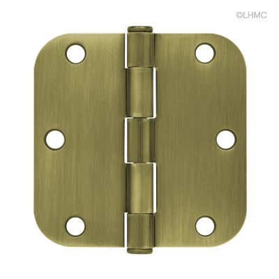 Antique Brass Door Hinges 31/2" (Set Of 3) 5/8" Radius Corners (473 204)