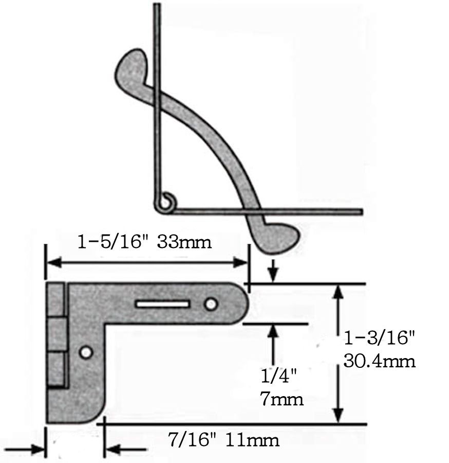 Pair of Small Quadrant Hinge 15/16" Solid Brass Gold Plated Pair