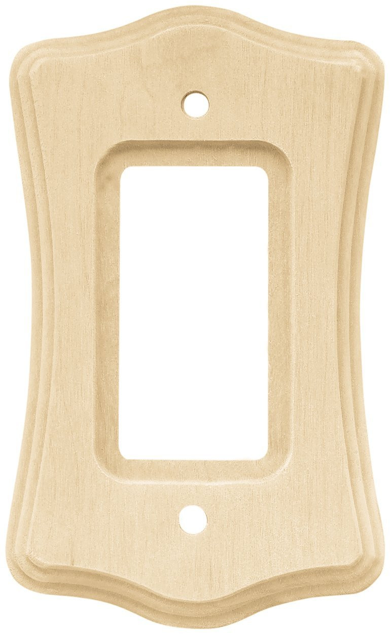 Wood Scalloped Single Switch Plate Unfinished