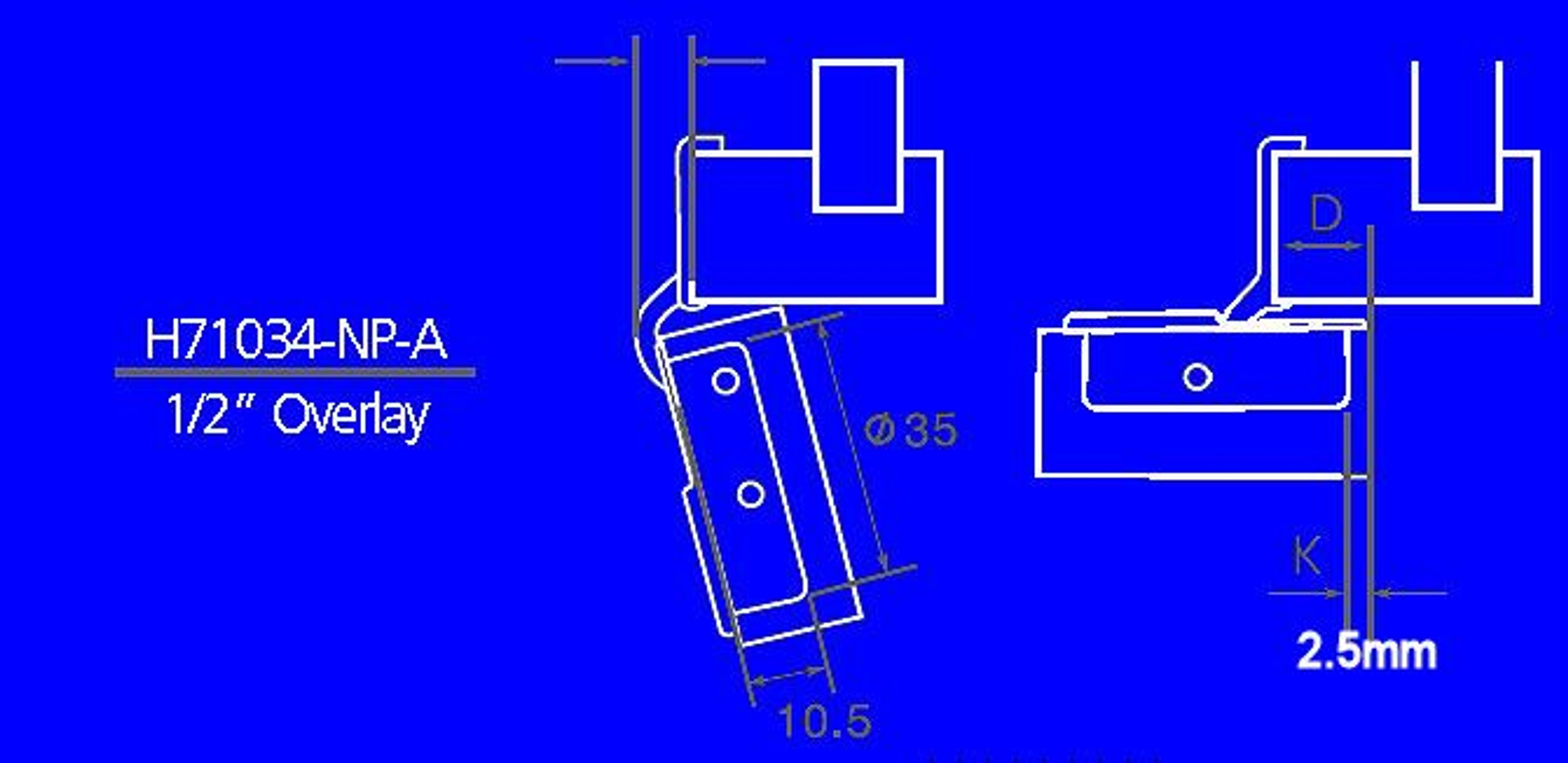 European Overlay Hinge 35mm 1 2 Overlay   European Overlay Hinge 35mm 1 2 Overlay 20  53357.1659460098 