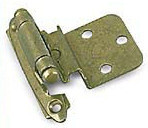 (Pair) 3/8" Inset/Offset Self Closing Hinge Antique Brass
