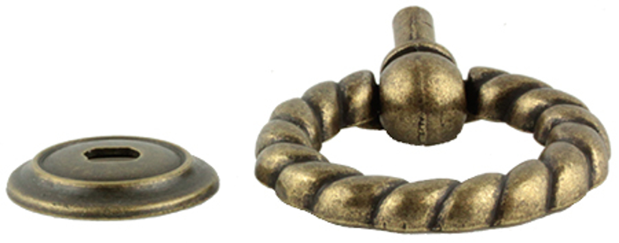 21/4" Large Ring Pull Antique Brass D. Lawless Hardware