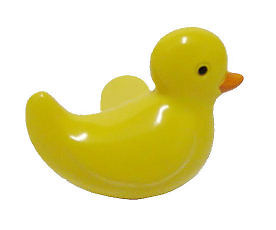 15/8" HandPainted Yellow Rubber Ducky Knob