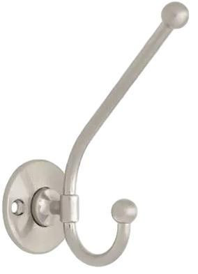 Wide Double Robe Hook Satin Nickel