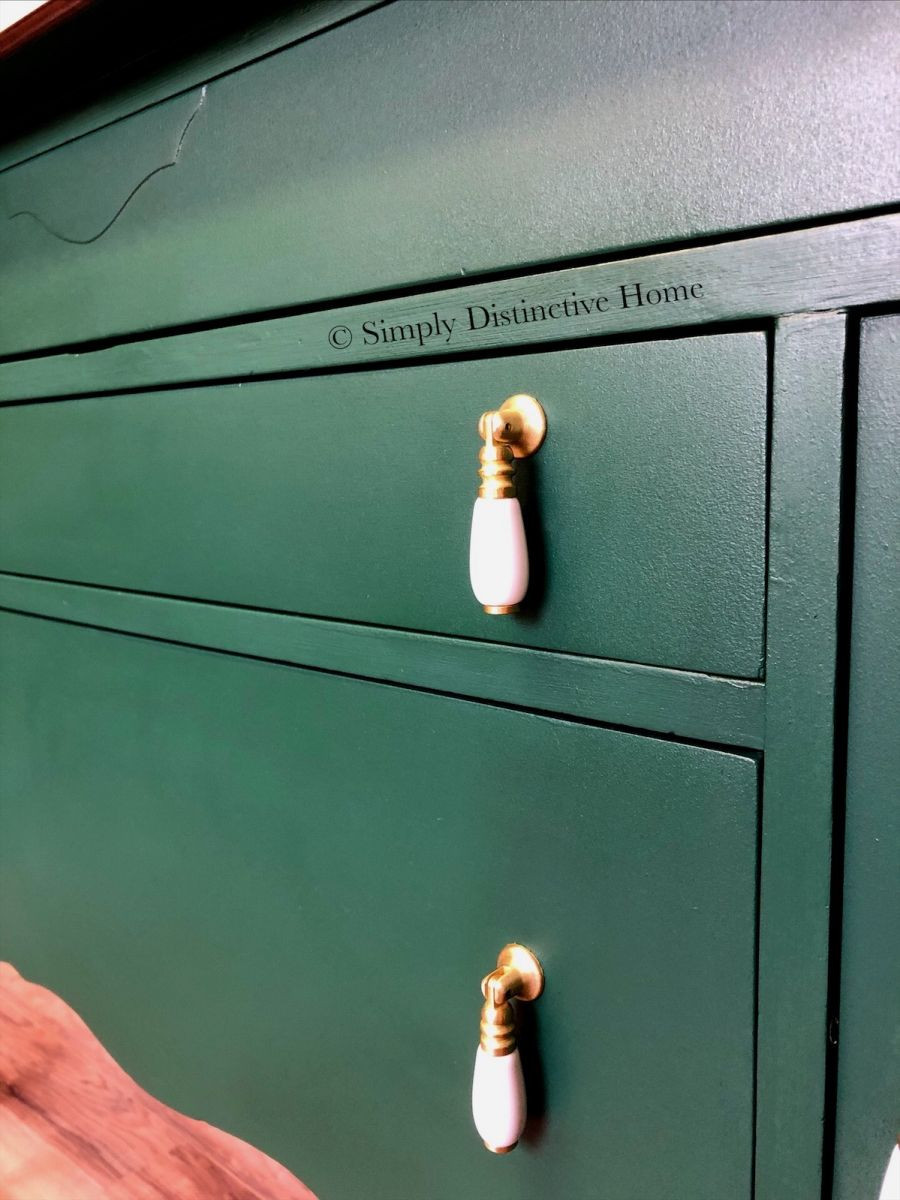 25/8" Teardrop Pendant Drop Pull White Ceramic & Satin Brass