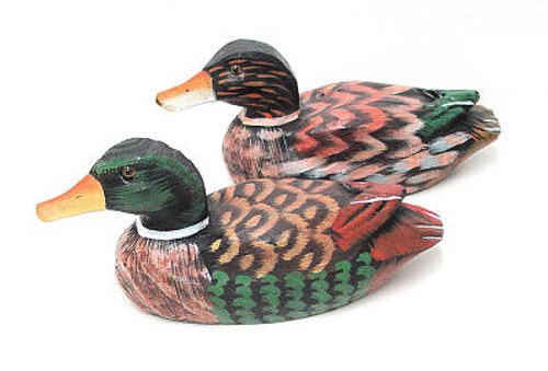 pair of wooden ducks