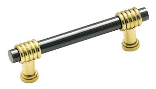 Black Nickel and Polished Brass Two Tone Pull