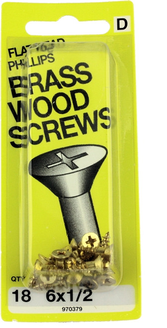 #6 x 1/2" Flat Head Brass Wood Screws