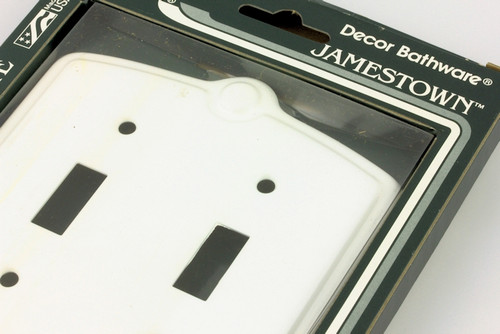 Double Toggle Switch Wall Plate - White Porcelain USA-D9084W