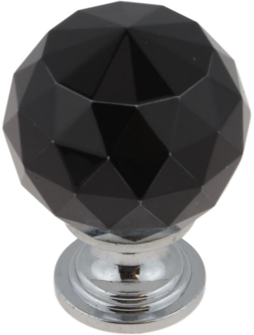 faceted black glass knob