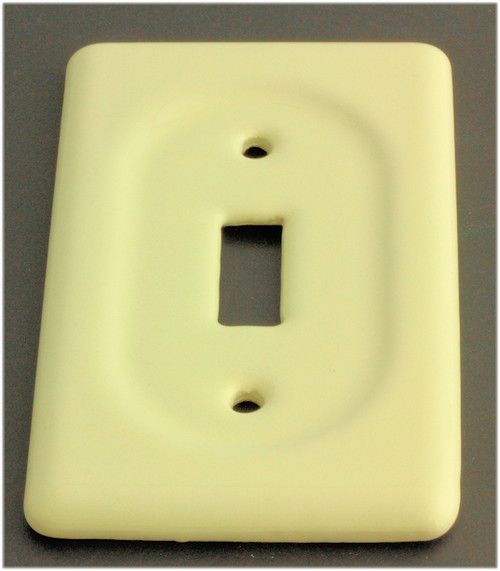 Ivory Ceramic Single Switch Plate - USA Tuscan Ceramics D8050-IVORY