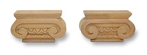 Pair 3-1/2" Carved Wood Capital or Corbel