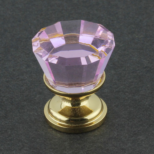 Pink Crystal Knob with 24K Gold Plated Base
K39-C74-P-AU