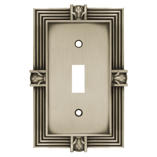 Pineapple Single Switch Plate - Brushed Satin Pewter (64464)