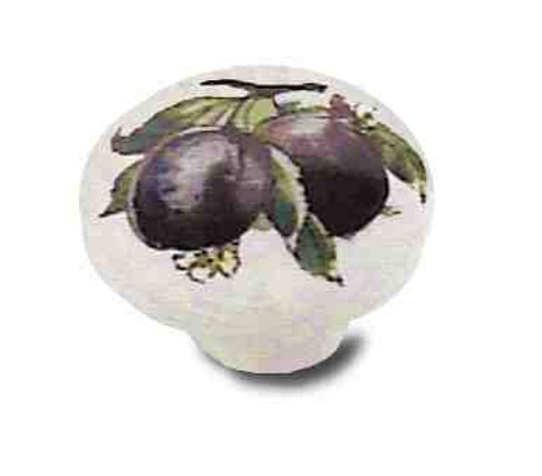 White Ceramic Knob with Plums
L-P95715-PLM-C