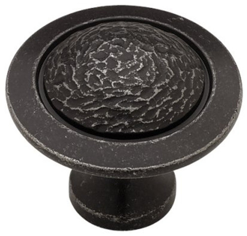 Cast Iron Oval Door Knobs, Pewter & Black