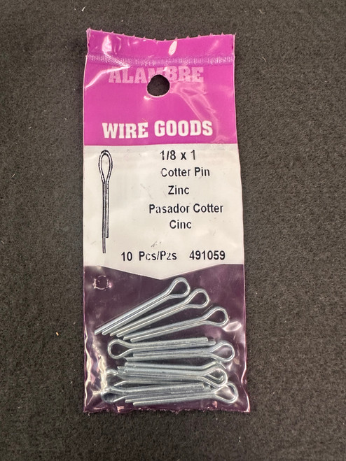 (10-pc) 1/8 x 1 Cotter Pin Zinc