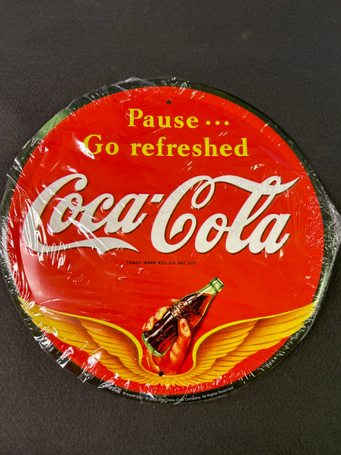 (25-Pack) Coca Cola Advertising Tin - Round - "Pause...Go refreshed"