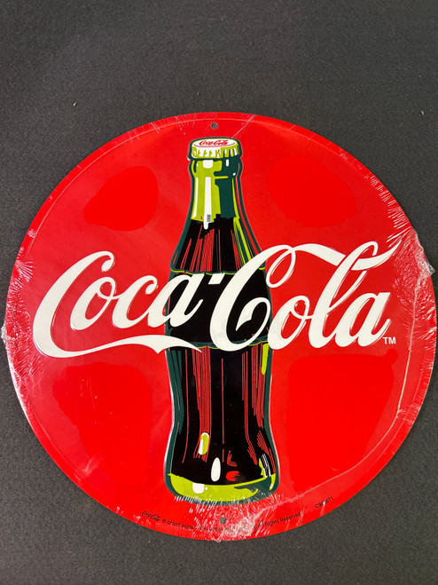 Round Red Coca-Cola Tin Sign