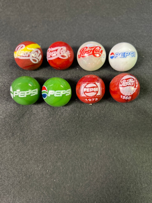 (8-pc) Assorted Pepsi-Cola Marbles  AS-IS