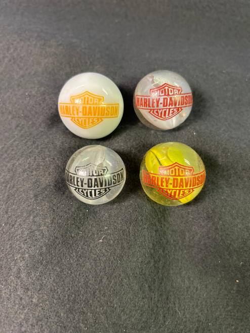 (4-pc) Assorted Harley Davidson Marbles AS-IS