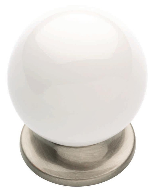 White Ceramic Knob with Satin Nickel Base
LQ-DC2754843