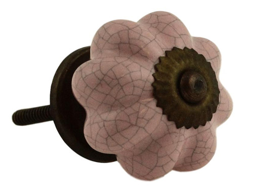 Pink Ceramic Knob with Antique Bronze Rosette
DL-PKCRMANT-001