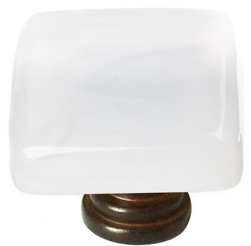 Sietto Cirrus white knob with oil rubbed bronze base