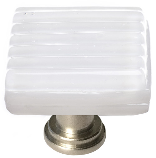 Sietto Reed white knob with satin nickel base