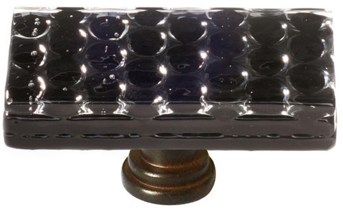 Sietto Honeycomb black long knob with oil rubbed bronze base