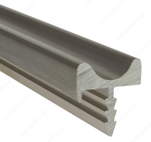 Modern Finger Grip Pull Handle for 5/8 in Panel - 3290 - Satin Aluminum - 12 ft