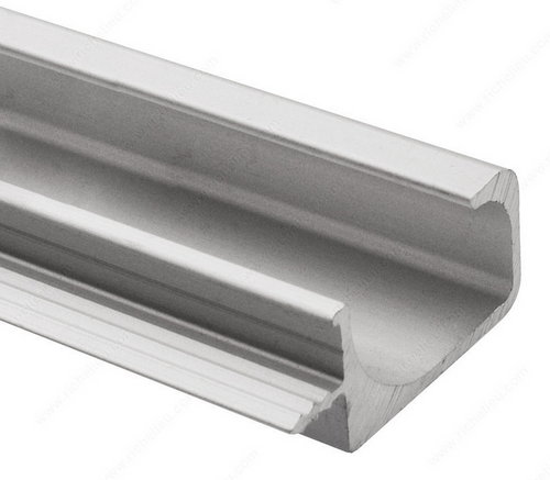 Modern Pull Handle for 3/4 in Panel - 3183 - Satin Aluminum - 12 ft