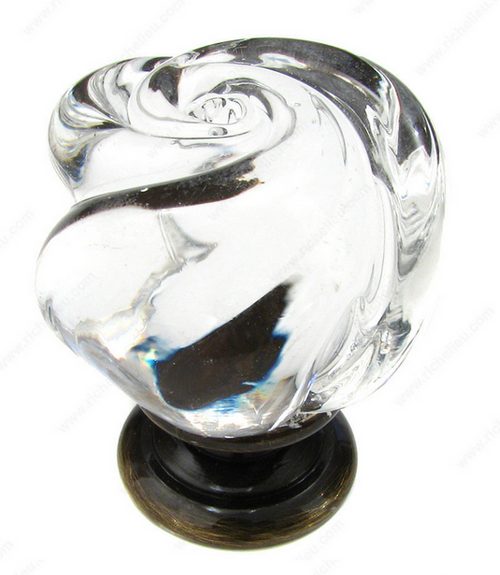 Richelieu Traditional Murano Glass and Metal Knob - 9030