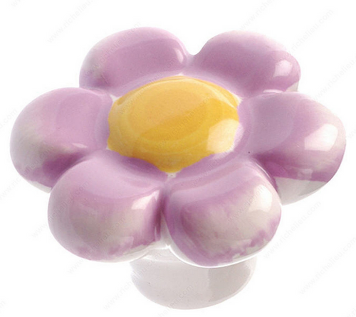 Richelieu Eclectic Ceramic Knob - 125 - 41 mm - Pastel Purple