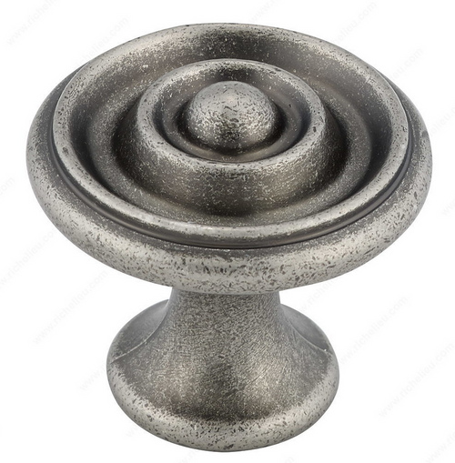 Richelieu Traditional Metal Knob - 1843 - Pewter - 43 mm