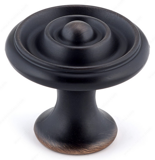 Richelieu Traditional Metal Knob - 1843 - Brushed Oil-Rubbed Bronze - 43 mm