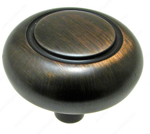 Richelieu Traditional Metal Knob - 209 - Brushed Oil-Rubbed Bronze - 32 mm