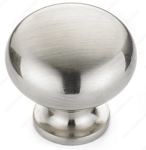 Richelieu Modern Metal Knob - 5923 - Brushed Nickel - 32 mm