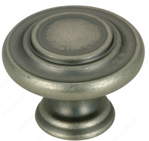 Richelieu Traditional Metal Knob - 107 - Pewter - 34 mm