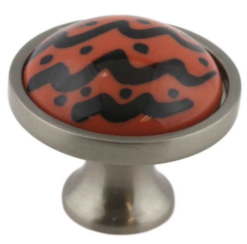 Orange and Black Wave Knob with Satin Nickel Base
LQ-PBF126-ORG-C