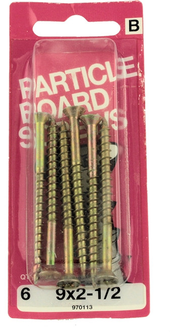 (12 Pack) 9 x 2-1/2" Particle Board Screws - 6 Pack