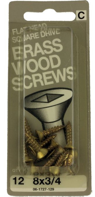 (12 Pack) Solid Brass Wood Screws 8 X 3/4" 12 Pack