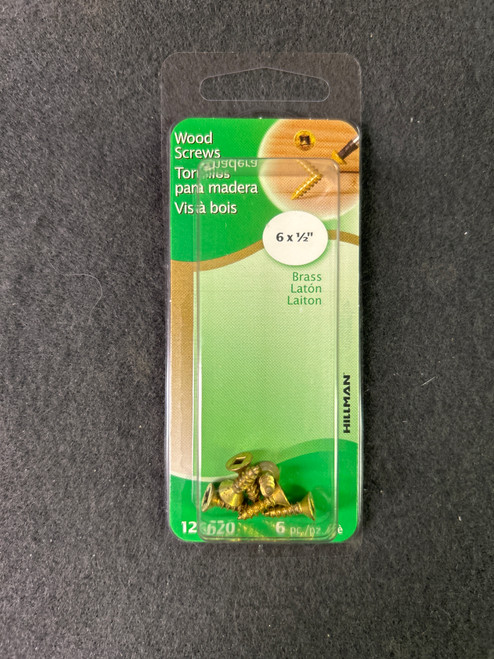 (12 Pack) 6 x 1/2" Square Drive Flat Head Wood Screw Brass 6-pc