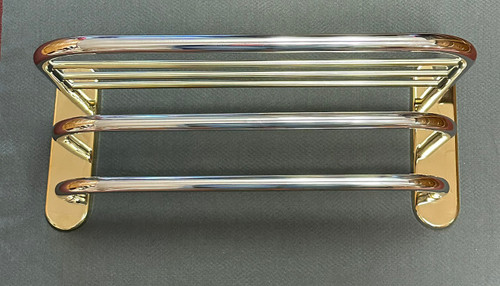 2786PBPC
Brass and Chrome Towel Shelf