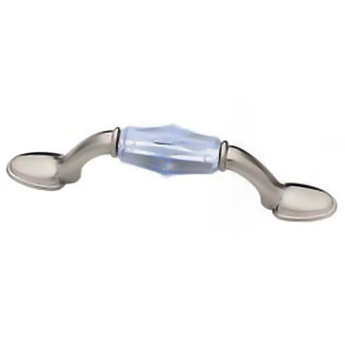 Satin Nickel Pull with Light Blue Acrylic Center
LQ-085-03-3753