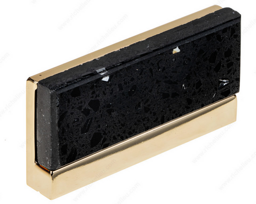 Richelieu Modern Terrazzo and Metal Pull - 4315 - Gold, Black - 48 mm
