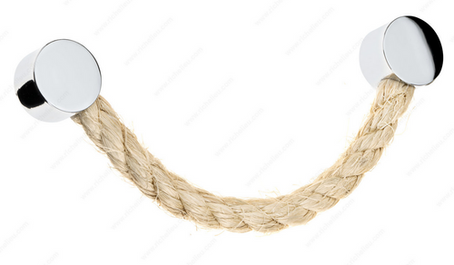 Richelieu Modern Jute and Metal Pull - 5470 - Chrome - 192 mm